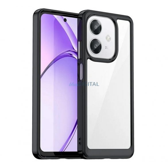 Silicon protector de telefon (rezistent la șocuri, spate transparent) BLACK Oppo A40M