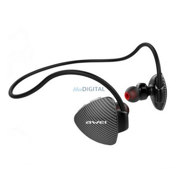 AWEI A849BL cască bluetooth Stereo (v5.3, bandă pentru gât, microfon, buton de înregistrare, SPORT, IPX4) NEGRU