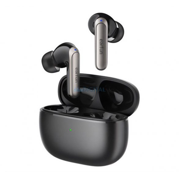 EARFUN AIR 2 NC căști bluetooth STAREO (v5.3, TWS, microfon, anulare activă a zgomotului, IPX5 rezistent la apă + încărcător) NEGRU