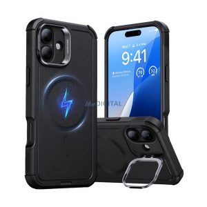 ESR CYBER TOUGH HALOLOCK silicon telefon protector (rezistent la șocuri, bara de protecție, capota, MagSafe) BLACK Apple iPhone 16