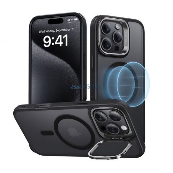 ESR HYBRID HALOLOCK silicon protector de telefon (rezistent la șocuri, colț bumper, antireflex, MagSafe, mat) BLACK Apple iPhone 16 Pro Max