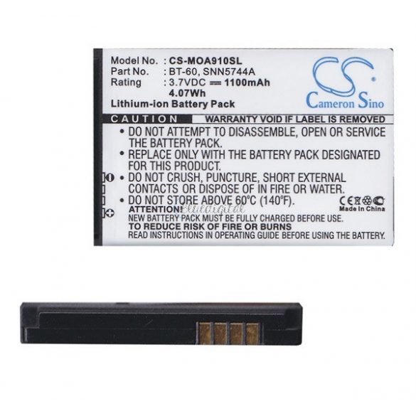 Baterie CAMERON SINO Li-Ion (3,7V/1100mAh, compatibil BT60) Motorola E770, Motorola V980, Motorola E1070, Motorola K3, Motorola W208, Motorola Q9, Motorola V1100, Motorola Flipout, Motorola C168, Motorola EM330, Motorola W388