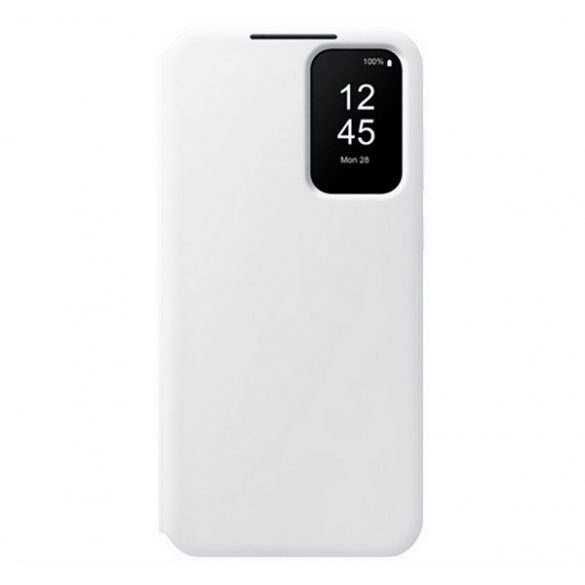 Husă SAMSUNG în picioare (FLIP activ, deschidere laterală, față transparentă) ALB Samsung Galaxy A55 5G (SM-A556)