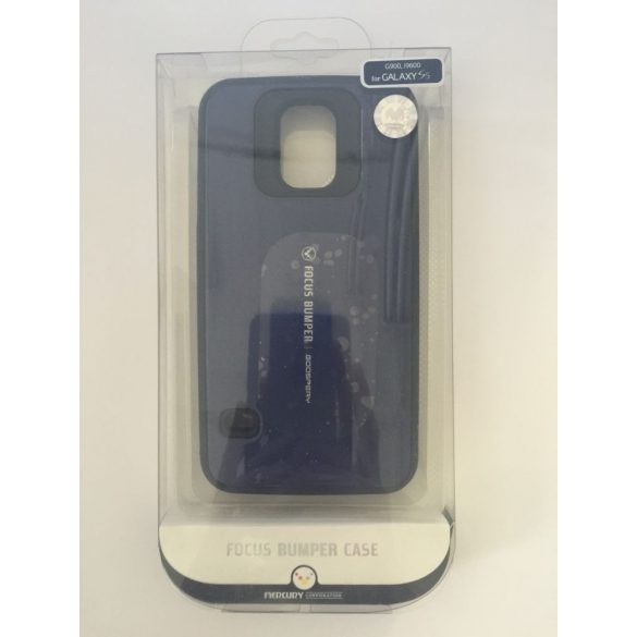 Husa spate Samsung G900 Galaxy S5 cu bara de protectie Mercury Focus, albastru inchis