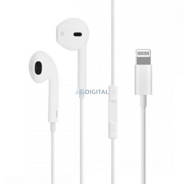 Căști stereo Apple Earpods cu conector iPhone 8pin, control volum, alb, ambalate (MWTY3ZM/A)