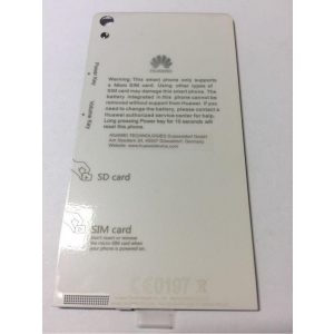 Capacul din spate al dispozitivului Huawei P6 alb din fabrică