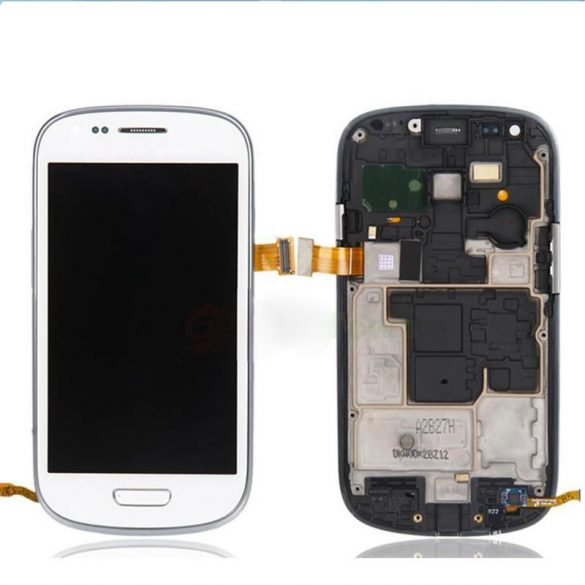 Samsung I8190 Galaxy S3 Mini LCD alb din fabrică + panou tactil cu cadru