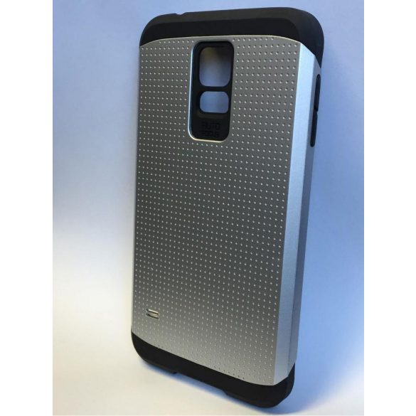 Husă cu spate dur Samsung G900F Galaxy S5 Silver Armor cu buline