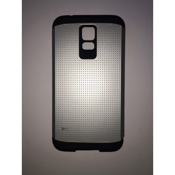 Husă cu spate dur Samsung G900F Galaxy S5 Silver Armor cu buline