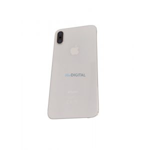 Capacul din spate al dispozitivului iPhone XS (5.8"), cu lentila camerei/tava SIM, capac baterie, argintiu, calitate AAA+