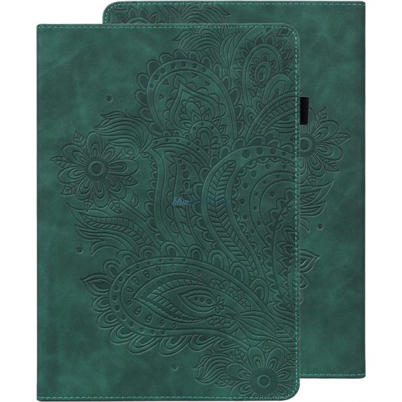 Husă pentru tabletă Samsung Galaxy Tab A7 din piele artificială, creion tactil, flip-out, verde (+ FOLIE CADOU), SM-T500, Glandotu