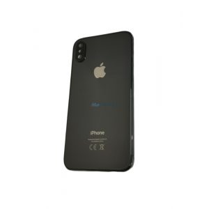 Capacul din spate al dispozitivului iPhone XS (5.8"), cu lentila camerei/tava SIM, capac pentru baterie, gri, calitate AAA+