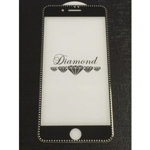 Film Diamond pentru iPhone 7 Plus / 8 Plus (5,5"), negru-argintiu, din sticlă frontală 3D