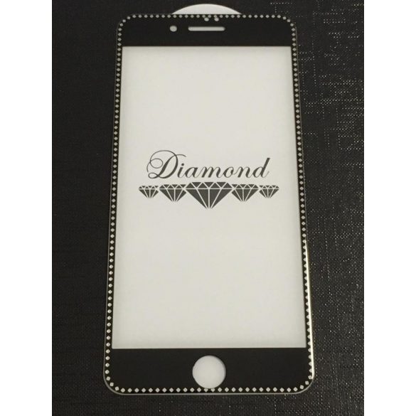 Film Diamond pentru iPhone 7 Plus / 8 Plus (5,5"), negru-argintiu, din sticlă frontală 3D