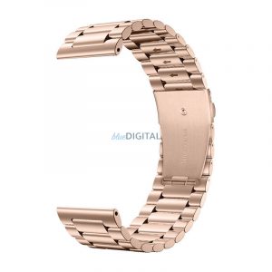 Curea smartwatch Colmi, metal, aur roz, 20 mm, curea metalică din oțel