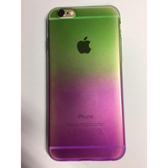 Husă ultra-subțire din silicon pentru iPhone 6 6S (4,7"), verde și violet, de 0,3 mm