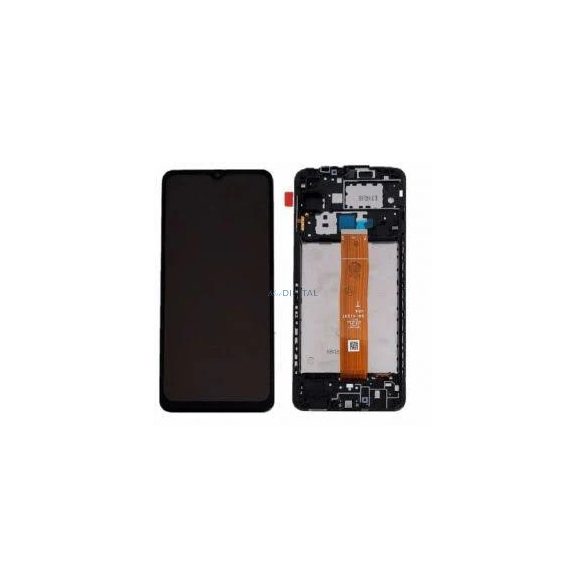 Samsung Galaxy A12 LCD negru + panou tactil cu cadru, SM-A125F (CDOT)