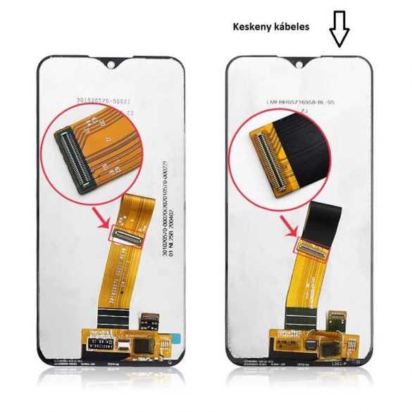 Samsung A015 Galaxy A01 LCD negru din fabrică + panou tactil cu cadru (cablu îngust)