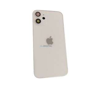 Panoul din spate al dispozitivului iPhone 12 Mini (5.4"), cu lentila camerei/tava SIM, capac baterie, alb, calitate AAA+