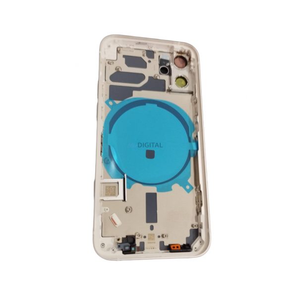 Panoul din spate al dispozitivului iPhone 12 Mini (5.4"), cu lentila camerei/tava SIM, capac baterie, alb, calitate AAA+