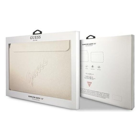 Carcasă pentru laptop/macbook GUESS Saffiano (GUCS13PUSASLG) 13 inchi auriu (aur deschis)