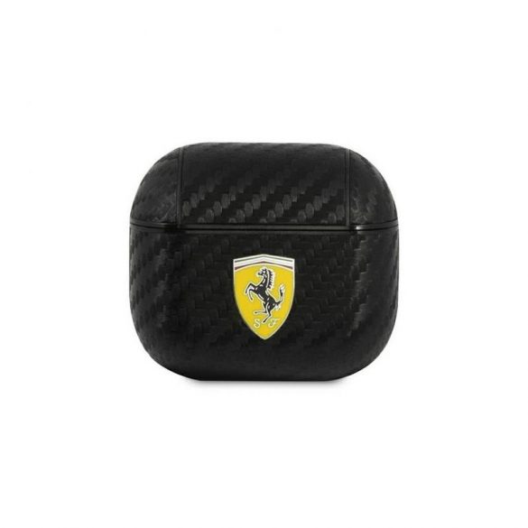 Carcasă din silicon cu model carbon negru Ferrari Airpods 3