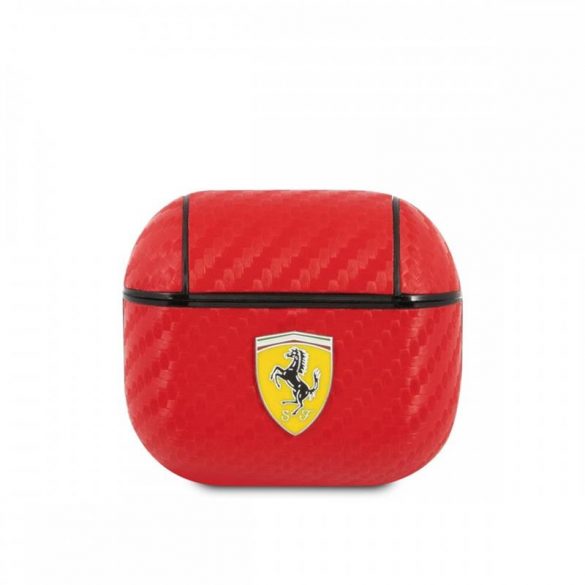 Carcasă din silicon cu model de carbon roșu Ferrari Airpods 3