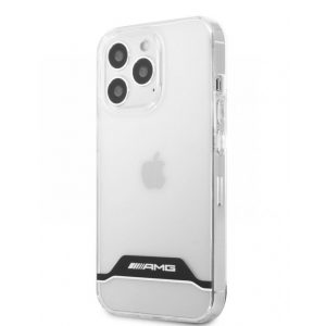 Husă AMG pentru iPhone 13 (6,1"), transparentă, cu dungi albe