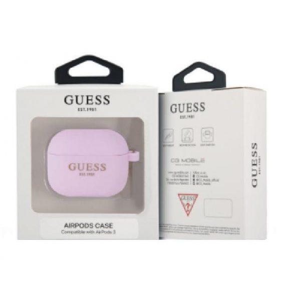 Husă Guess 4G Charm Airpods 3 din silicon violet