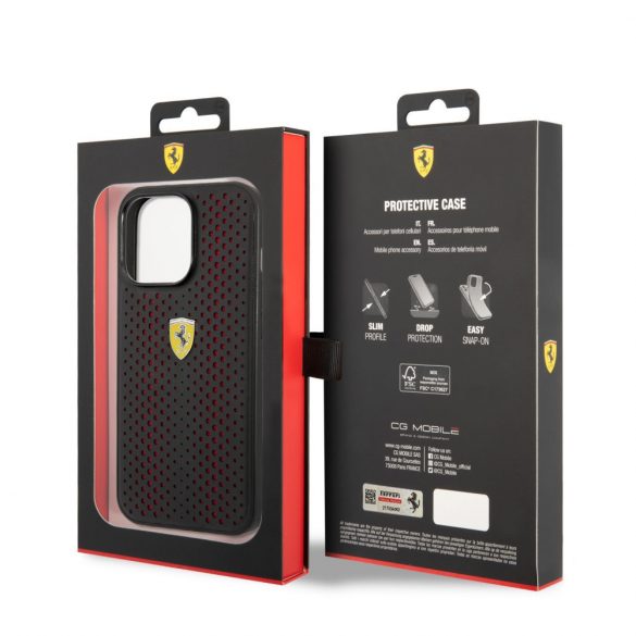 Husa spate iPhone 14 Pro Max (6,7"), neagra, Ferrari, FEHCP14XRHOR