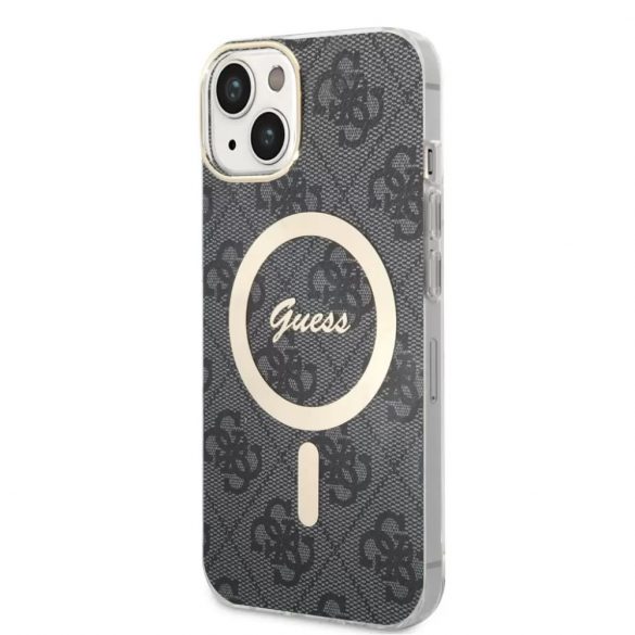 Husă din spate pentru iPhone 14 Pro (6,1"), MagSafe, neagră, GUESS, GUHMP14LH4STK