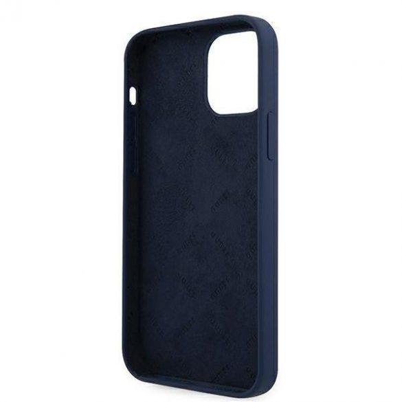 Husă din silicon GUESS Vintage pentru iPhone 12 / 12 Pro (6,1"), albastru închis