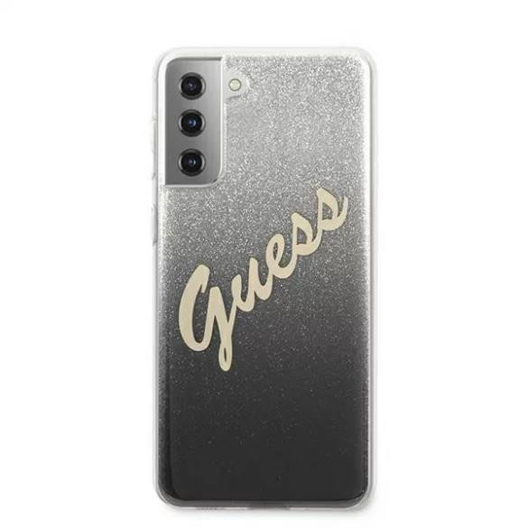 Husa spate Samsung Galaxy S21 Plus, sclipici, negru-argintiu, SM-G996, GUESS Vintage