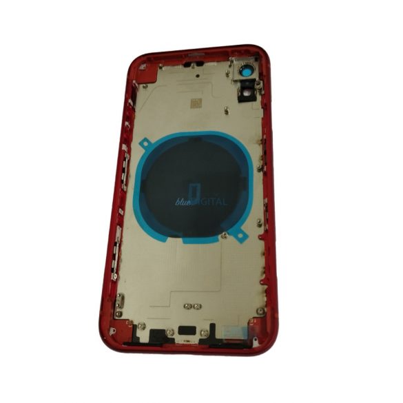 Husa din spate a dispozitivului iPhone XR (6.1"), cu lentila camerei/tava SIM, capac pentru baterie, rosu, calitate AAA+