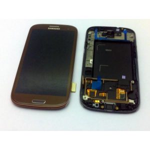 Samsung I9305 Galaxy S3 LTE maro FACTORY LCD + panou tactil cu cadru