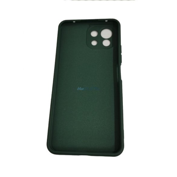 Husa din silicon Xiaomi Mi 11 Lite 4G/5G, mat, interior din piele intoarsa, verde, silicon