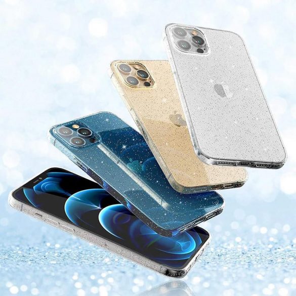 iPhone 11 Pro Max (6.5")Husădin silicon,Husăspate,HusăTPU, Transparentă, Glitter argintiu, Glitter cristal