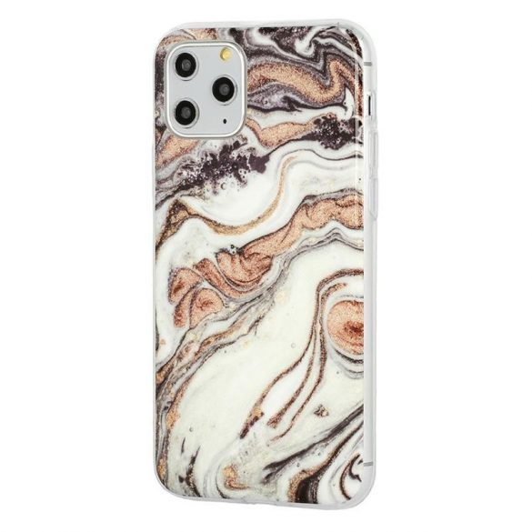 Husă din silicon pentru iPhone 11 Pro (5,8"), carcasă din spate, carcasă TPU, model marmură, design cu sclipici marmură 1