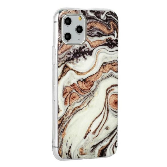 Husă din silicon pentru iPhone 11 Pro (5,8"), carcasă din spate, carcasă TPU, model marmură, design cu sclipici marmură 1