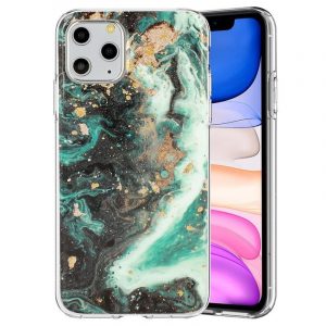 Husă din silicon pentru iPhone 12 Mini (5,4"), carcasă din spate, carcasă TPU, model de marmură, design cu sclipici marmură 4