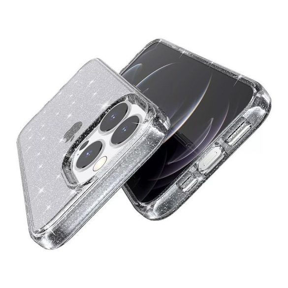 Husă din silicon Samsung Galaxy A02s, carcasă din spate, husă TPU, transparentă, sclipici argintiu, SM-A025, sclipici cristal