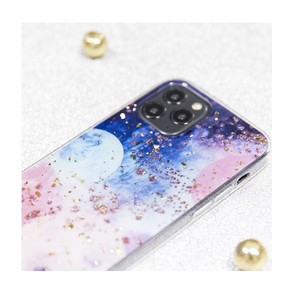 Carcasă din spate pentru iPhone 14 (61"), carcasă TPU, Gold Glam Galactic