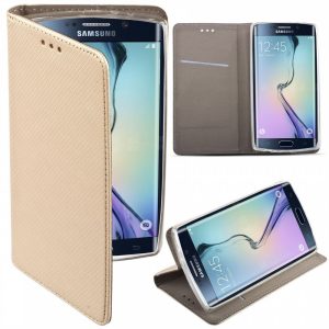 Husa telefon Realme C33, husa carte, carcasa cu deschidere laterala, inchidere magnetica, aurie