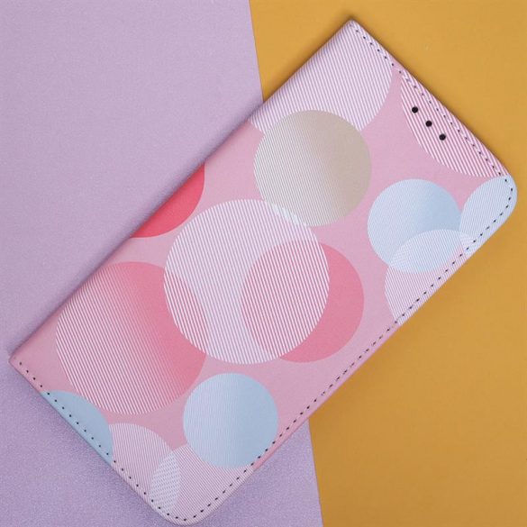 Husă pentru telefon Samsung Galaxy S23 Ultra, husă carte, husă cu deschidere laterală, închidere magnetică, SM-S908, Smart Trendy Pastel Circular