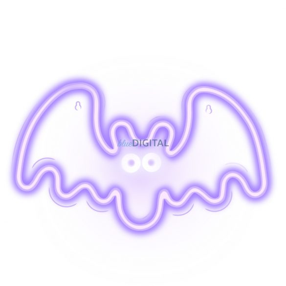 Lampă LED neon din plexiglas, Flying Bat, poate fi agățată pe perete, violet, Forever Light FPNE11