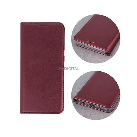 Xiaomi Redmi 12C / 11A / Poco C55 husă de telefon, husă de carte, husă notebook, husă de deschidere laterală, închidere magnetică, burgundy, Smart Magnetic