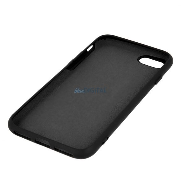 Husă din silicon pentru iPhone 15 Pro Max (6,7"), carcasă spate, interior din piele de căprioară, negru, mat, husă din silicon