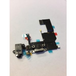 Conector negru de încărcare iPhone 5C cu conector jack + cablu flexibil