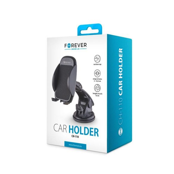 Suport auto universal pentru parbriz, rotativ 360°, negru, Forever CH-110