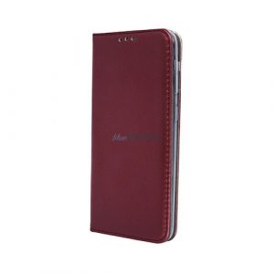 Husă pentru telefon Samsung Galaxy A15 4G/5G, husă carte, husă pentru notebook, husă cu deschidere laterală, închidere magnetică, SM-A155, SM-A156, visiniu, Smart Magnetic